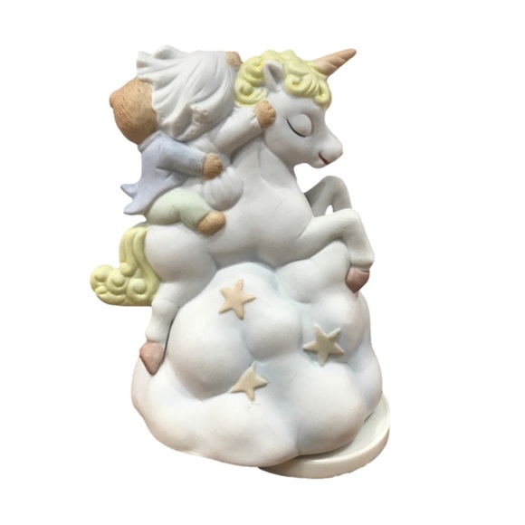 4/$20 Vintage 80’s Unicorn With Teddy Bears On Cloud Nursery Music Box - Picture 3 of 12
